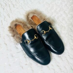Gucci Princetown Fur Mules